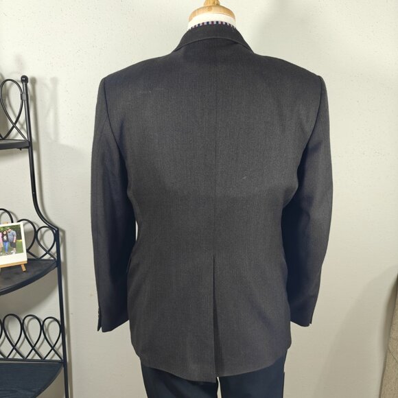 English Manor Mens Sport Coat Blazer Two Button Brown Herringbone Wool Blend 42R - Picture 10 of 16